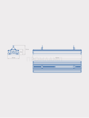 Размеры светильника TL-PROM Plus 24V LV 150 5K D